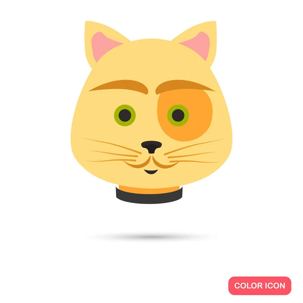 Ícone de cor de focinho de gato. Design plano. Pet shop tema —  Vetores de Stock