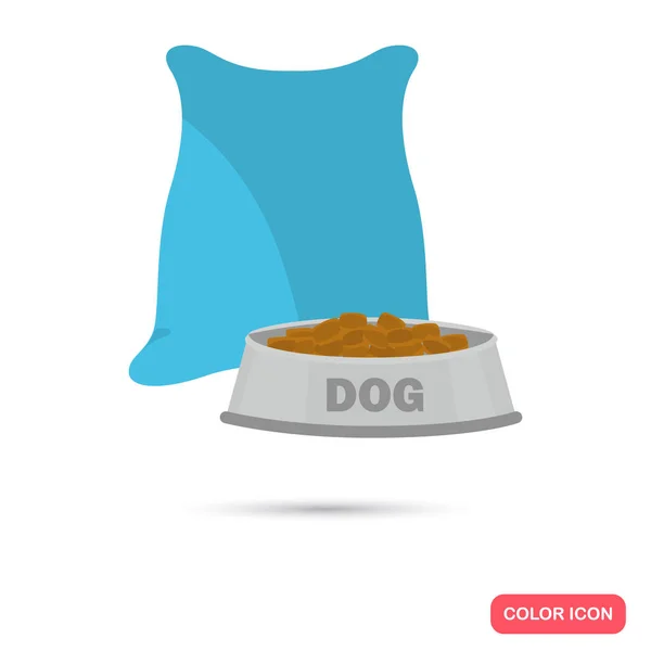 Εικονίδιο χρώμα τροφίμων σκυλιών. Επίπεδη σχεδίαση. Κατοικίδιο ζώο κατάστημα θέμα — Διανυσματικό Αρχείο