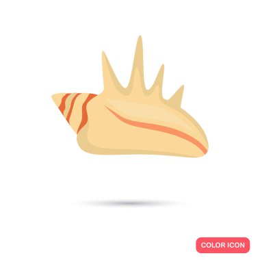 Deniz kabuğu renkli simge. Web ve mobil için düz tasarım