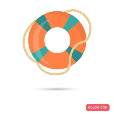 Lifebuoy renk düz simgesi. Web ve mobil için düz tasarım