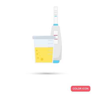 Hamilelik testi renk simgesi. Web ve mobil için düz tasarım