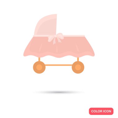 Bebek karyolası renk simgesi. Web ve mobil için düz tasarım