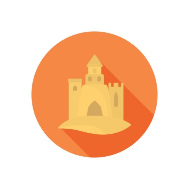 Kumdan kale renk simgesi. Web ve mobil için düz tasarım