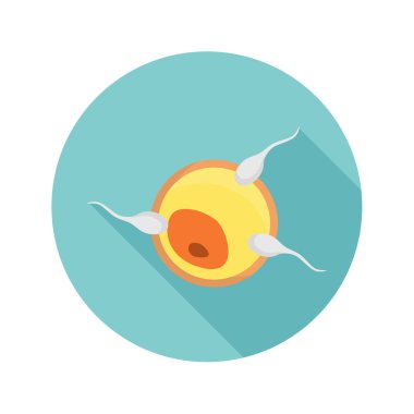Yumurta döllenme renk simgesi işlemidir. Web ve mobil için düz tasarım