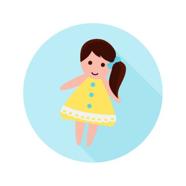 Tekstil bebeği renk simgesi. Web ve mobil için düz tasarım