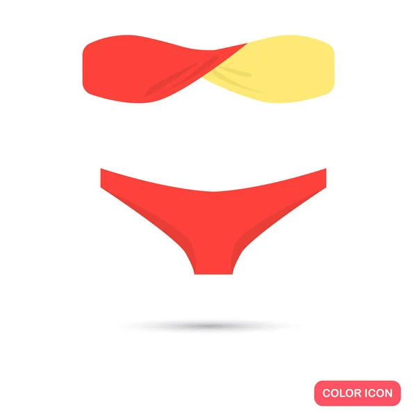 Bañador femenino icono de color. Diseño plano enemigo web y móvil — Vector de stock