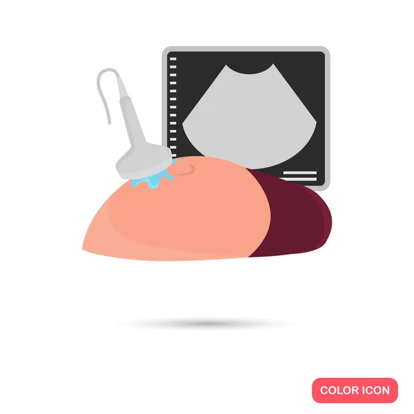 Schwangerschaft Ultraschall Farb-Symbol. flaches Design für Web und Mobile — Stockvektor