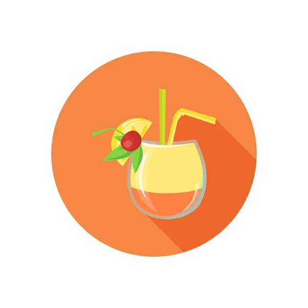 Cocktail ícone de cor plana. Design plano para web e mobile —  Vetores de Stock