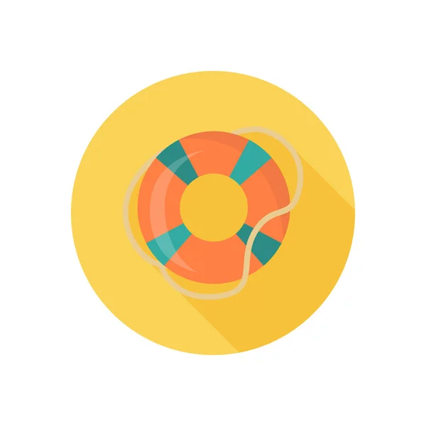 Lifebuoy 색상 플랫 아이콘입니다. 웹 및 모바일에 대 한 평면 디자인 — 스톡 벡터