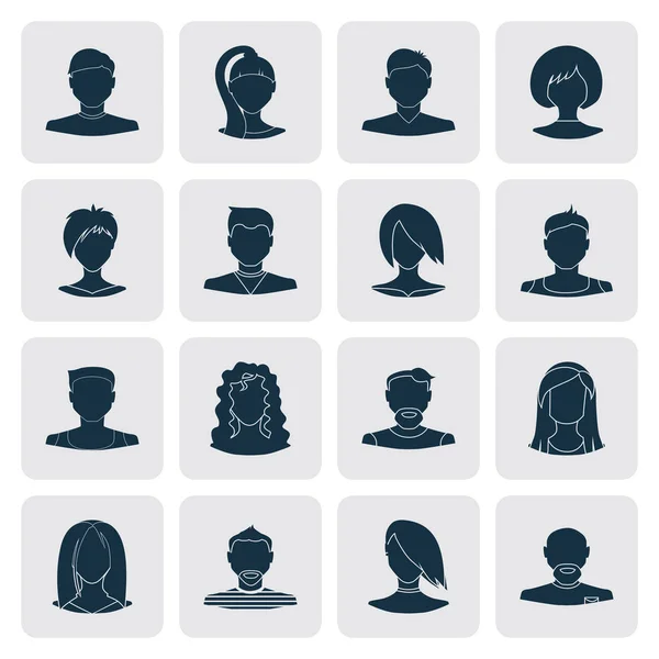 Conjunto de ícones simples de homem e mulher humanos —  Vetores de Stock