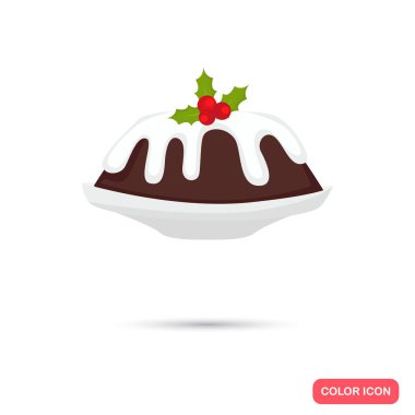 Noel kek renk simgesi. Web ve mobil için düz tasarım