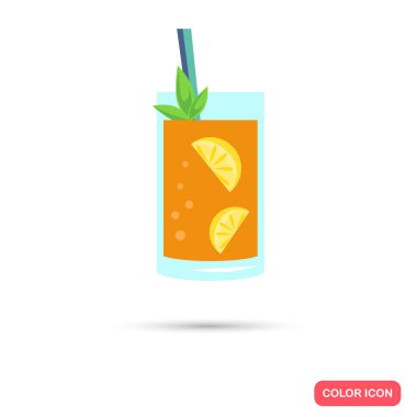 Bardak limonata renk simgesi. Web ve mobil için düz tasarım