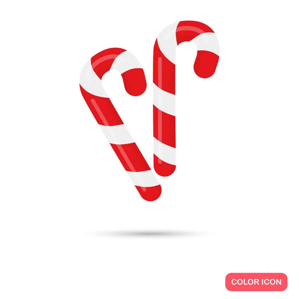 Icono de color caramelos de Navidad. Diseño plano para web y móvil — Vector de stock