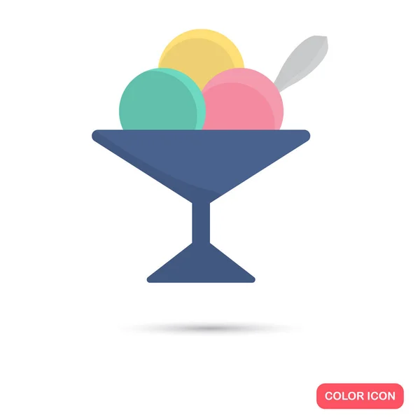 Icono de color helado. Diseño plano para web y móvil — Archivo Imágenes Vectoriales