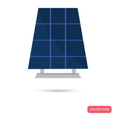 Güneş pili renk simgesi. Web ve mobil için düz tasarım