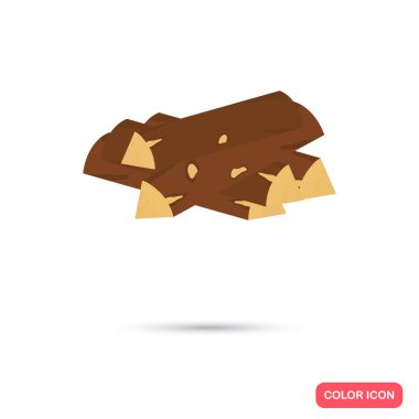 Yakacak odun renk simgesi. Web ve mobil için düz tasarım