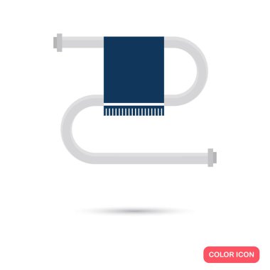 Isıtmalı havlu demiryolu renk simgesi. Web ve mobil için düz tasarım