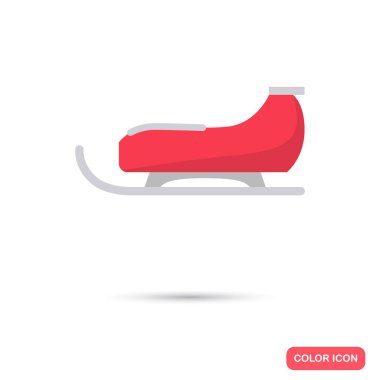 Kış kızak renk simgesi. Web ve mobil için düz tasarım