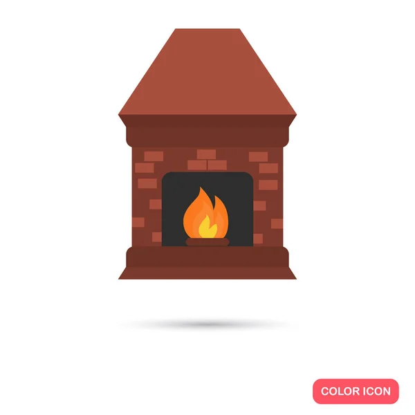 家の暖炉の色アイコン。Web とモバイルのフラットなデザイン — ストックベクタ