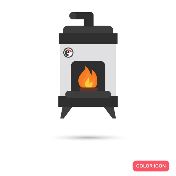 Floor fireplace color icon. Flat design for web and mobile — Stock Vector