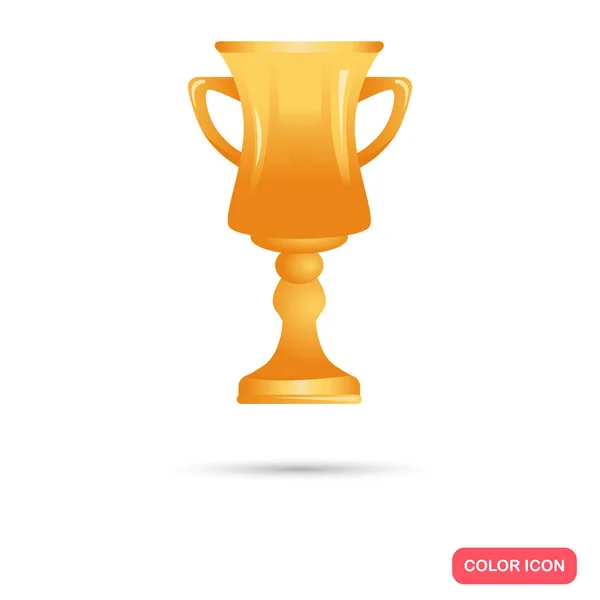Hermoso trofeo dorado icono de la taza — Vector de stock