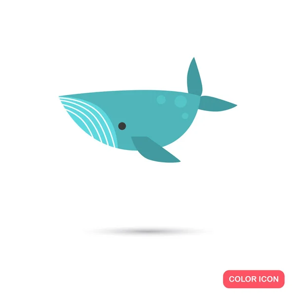 Whale color flat icon — Stock Vector