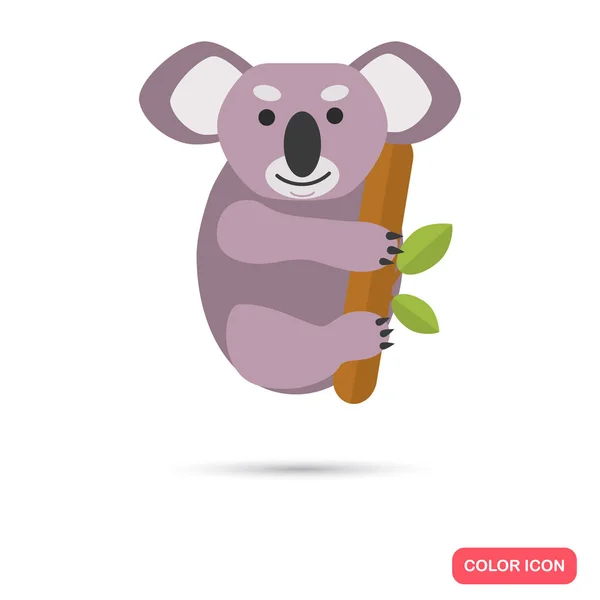 Koala barevné ploché ikony — Stockový vektor