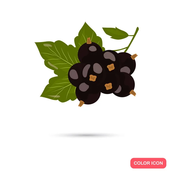 Icona colore ribes nero. Stile cartone animato per web e mobile design — Vettoriale Stock