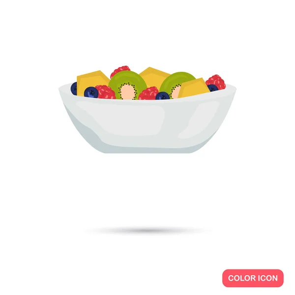 Icona di colore macedonia di frutta. Stile cartone animato per web e mobile design — Vettoriale Stock