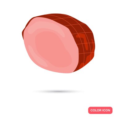 Gerçekçi duman jambon renk düz simgesi. Web ve mobil tasarım için