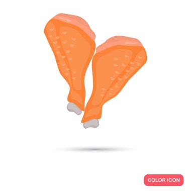 Gerçekçi tavuk bacakları renk düz simgesi. Web ve mobil tasarım için