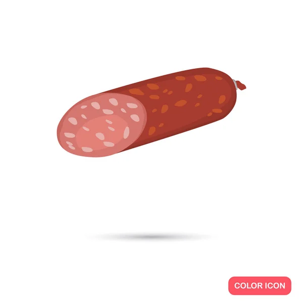 Icône plate couleur saucisse fumée réaliste. Pour la conception web et mobile — Image vectorielle