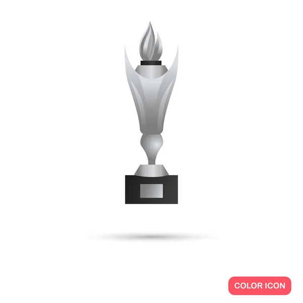 Silver trophy cup icon for web and mobile design — Stock Vector