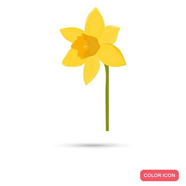 Narzisse Blume Farbe flaches Symbol für Web-und mobiles Design — Stockvektor