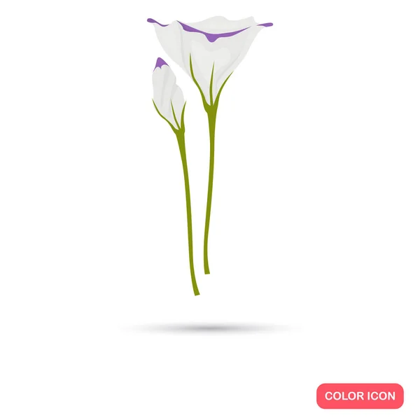 Eustoma-Blütenfarbe flaches Symbol für Web und mobiles Design — Stockvektor