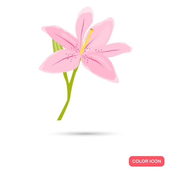 Icône plate couleur Lily pour design web et mobile — Image vectorielle