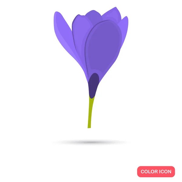 Icône plate couleur crocus pour web et design mobile — Image vectorielle