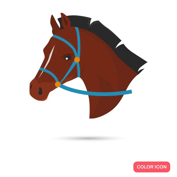 El caballo está en color de verificación icono plano para la web y el diseño móvil — Vector de stock