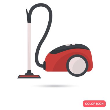 Web ve mobil tasarım için elektrikli süpürge renk düz simgesi