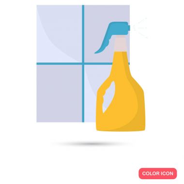Fayans ve temizlik aracı renk düz simgesi web ve mobil tasarım için