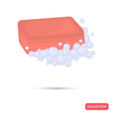 Web ve mobil tasarım için köpük renk düz simge ile sabun