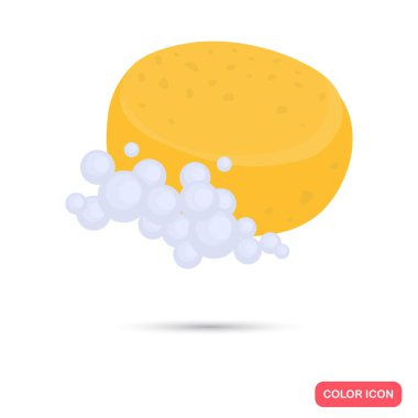 Sünger ve web ve mobil tasarım için renk düz simge temizlik için köpük