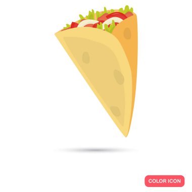 Shaurma renk düz simgesi web ve mobil tasarım için