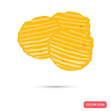 Patates cipsi renk düz simgesi web ve mobil tasarım için