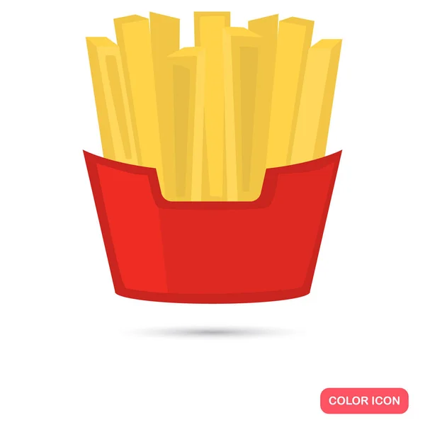 Batatas fritas cor plana ícone para web e design móvel —  Vetores de Stock