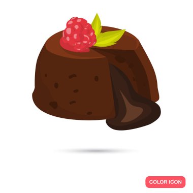 Çikolatalı fondan renk düz simgesi web ve mobil tasarım için