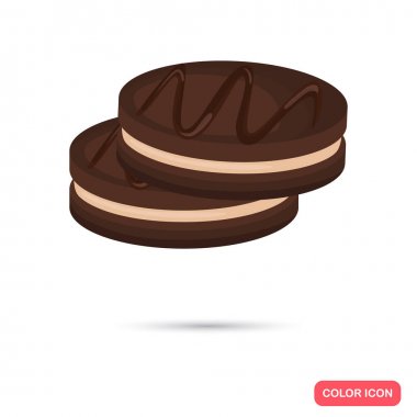 Çikolata Çerezler web ve mobil tasarım için düz simge renk