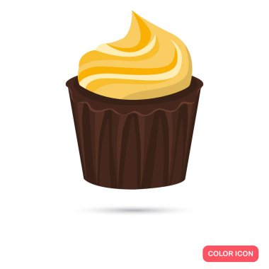 Çikolata capcake renk düz simgesi web ve mobil tasarım için