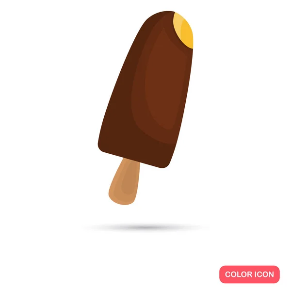 Helado con color chocolate icono plano para la web y el diseño móvil — Vector de stock