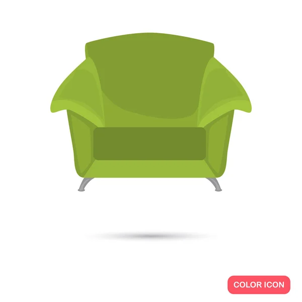 Icono plano de color verde silla para diseño web y móvil — Vector de stock